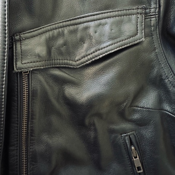 First Gear Scout Leather Thermoliner Motorcycle Jacket, Black, Mens 46 - Picture 11 of 16